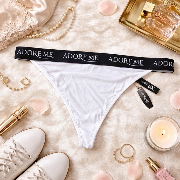 Adore Me Other - Adore Me White Thong Panty 3X Logo Waist Cotton Stretch NWT